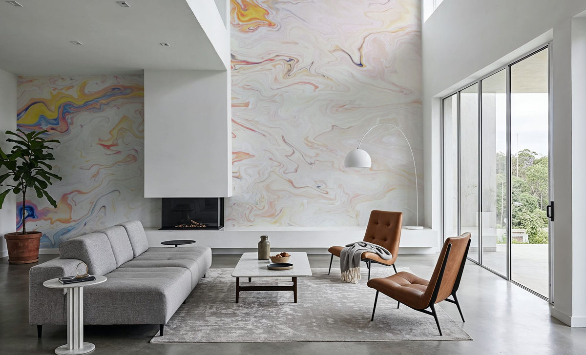 Sunset Marble Mural Wallpaper - room preview 05