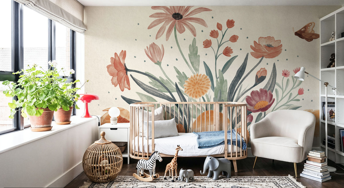 Cottage Botanical Mural Wallpaper - room preview 05
