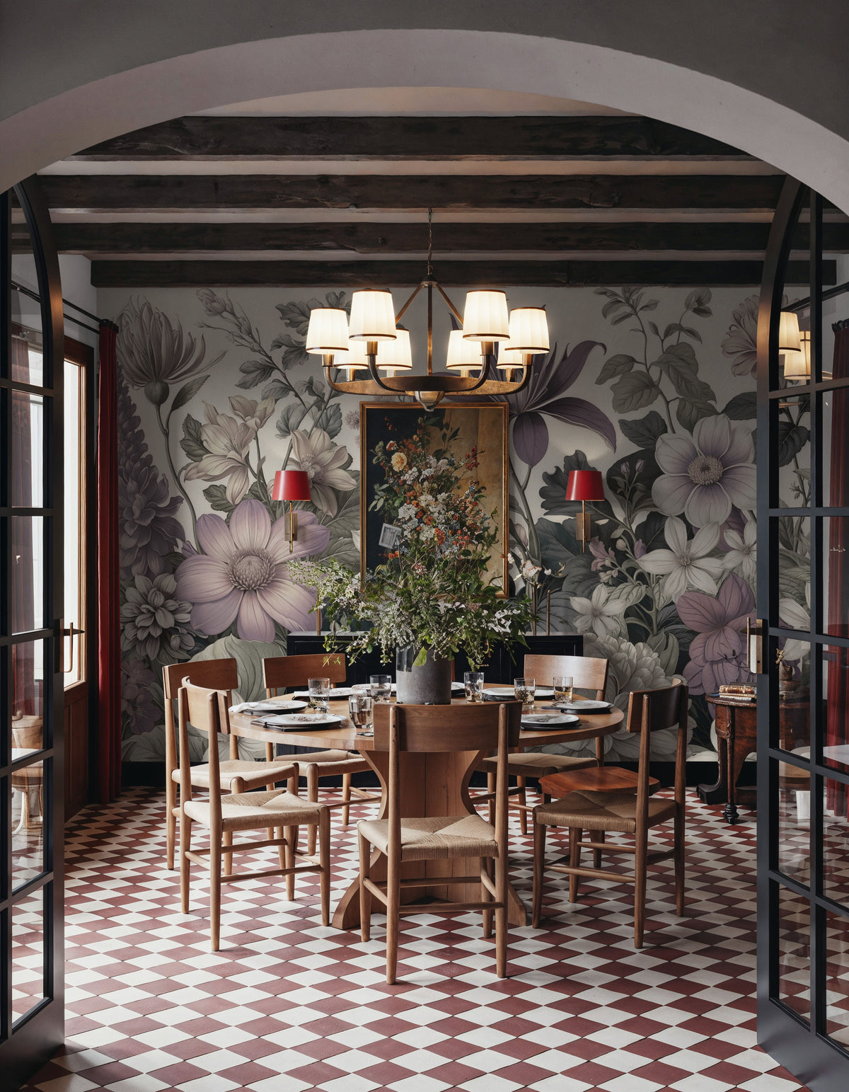 Dahlia Days, Lavender Mural Wallpaper - room preview 05