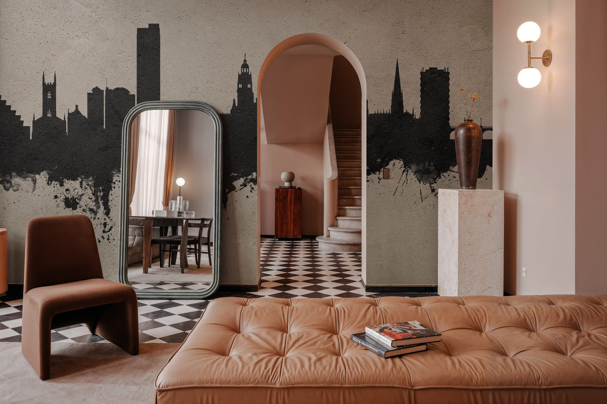 Sheffield England Skyline Concrete Mural Wallpaper - room preview 05