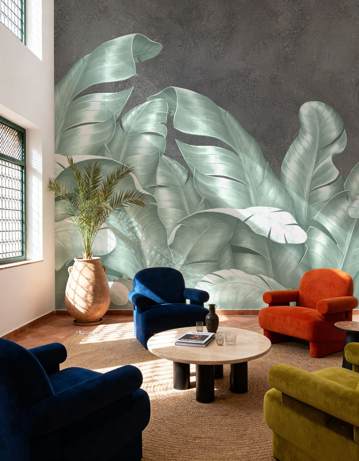Metallic Leaves Mural Wallpaper - room preview 05