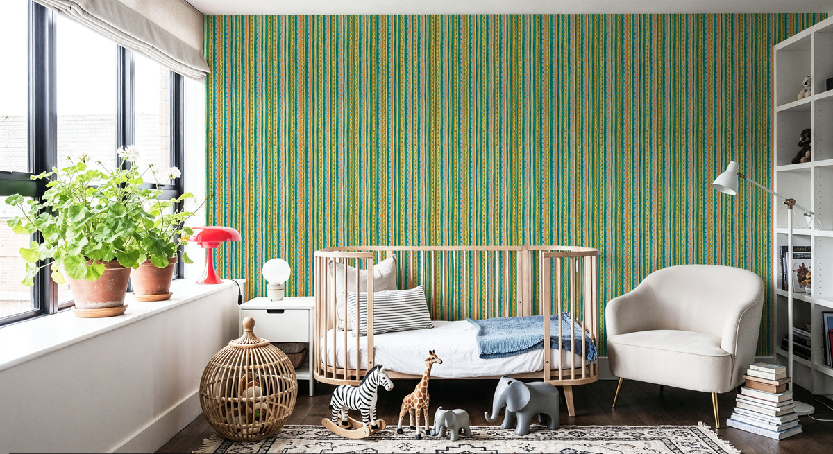 Floral on the Line Mural Wallpaper - room preview 05