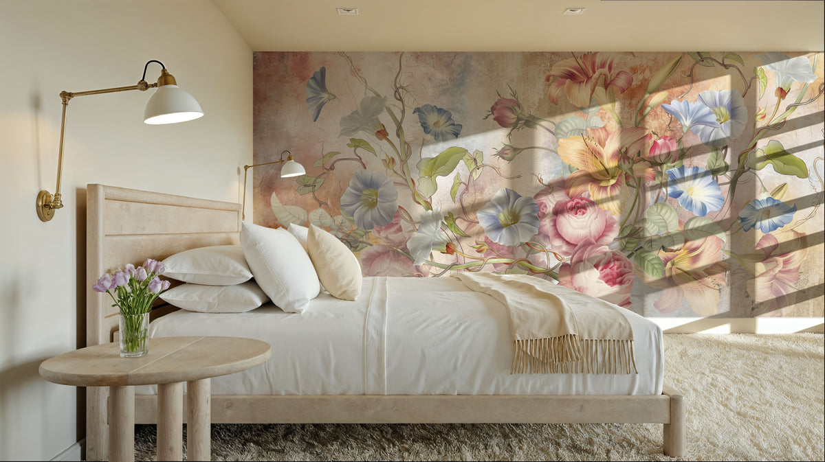 Floral Grunge Singing Mural Wallpaper - Edition 3 - room preview 05