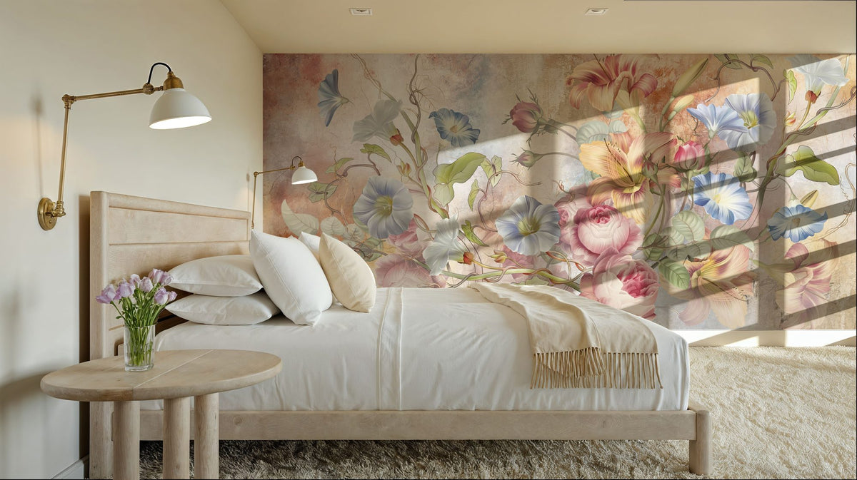 Floral Grunge Singing Mural Wallpaper - Edition 3 - room preview 06