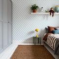 Medallion Trellis, Seafoam Mural Wallpaper - room preview 05