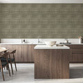 Staggered Zig-Zag, Olive Mural Wallpaper - room preview 05
