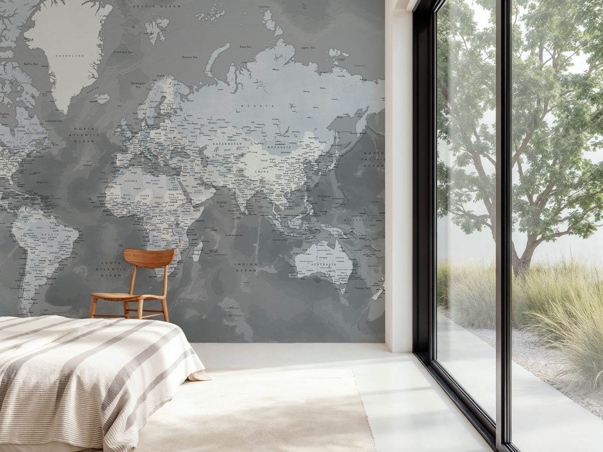World Map Cities - Zanders Mural Wallpaper - room preview 05