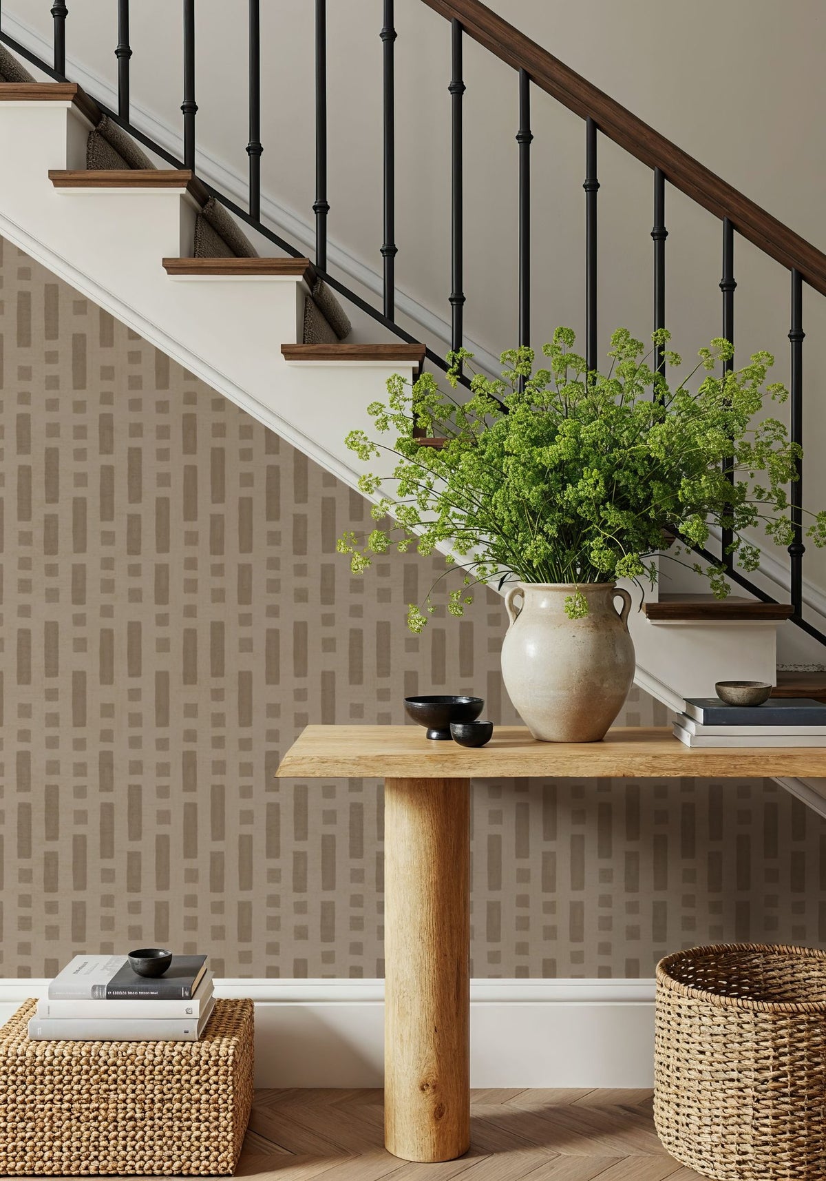 Coastal Signals Taupe Mural Wallpaper - room preview 05