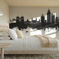 Mobile Alabama Skyline Black & White Mural Wallpaper - room preview 05
