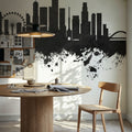 Singapore Skyline Black & White Mural Wallpaper - room preview 05
