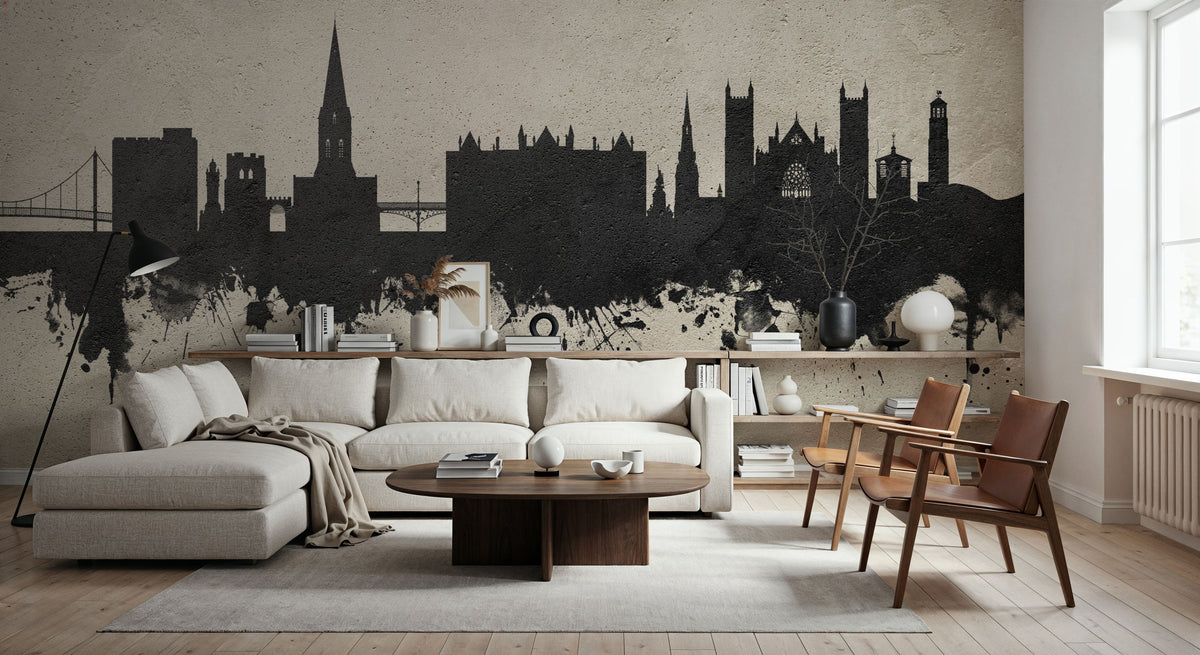 Exeter England Skyline Concrete Mural Wallpaper - room preview 05