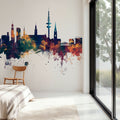Hamburg Germany Skyline Blue & Bronze Mural Wallpaper - room preview 05