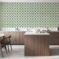 Starcircle Blue Mural Wallpaper - room preview 05
