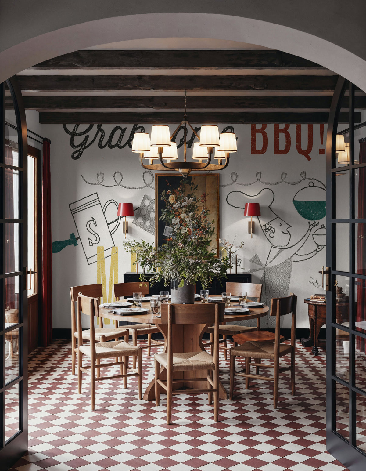 Retro Food Grab Some BBQ Mural Wallpaper - room preview 05