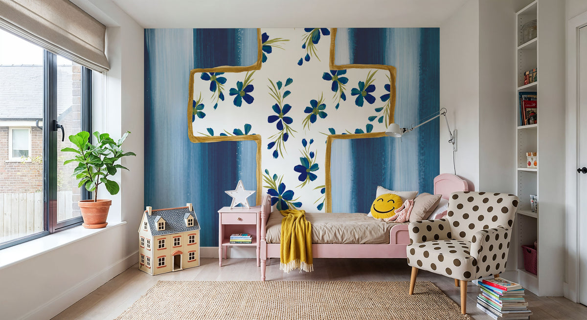 Floral Cross II Mural Wallpaper - room preview 05