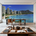 Coastal Paradise Skyline Mural Wallpaper - room preview 05
