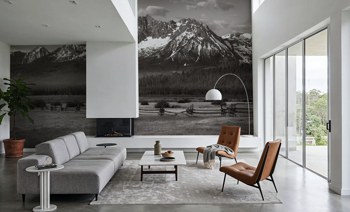 Sawtooth Mountains Plains Mural Wallpaper - room preview 05