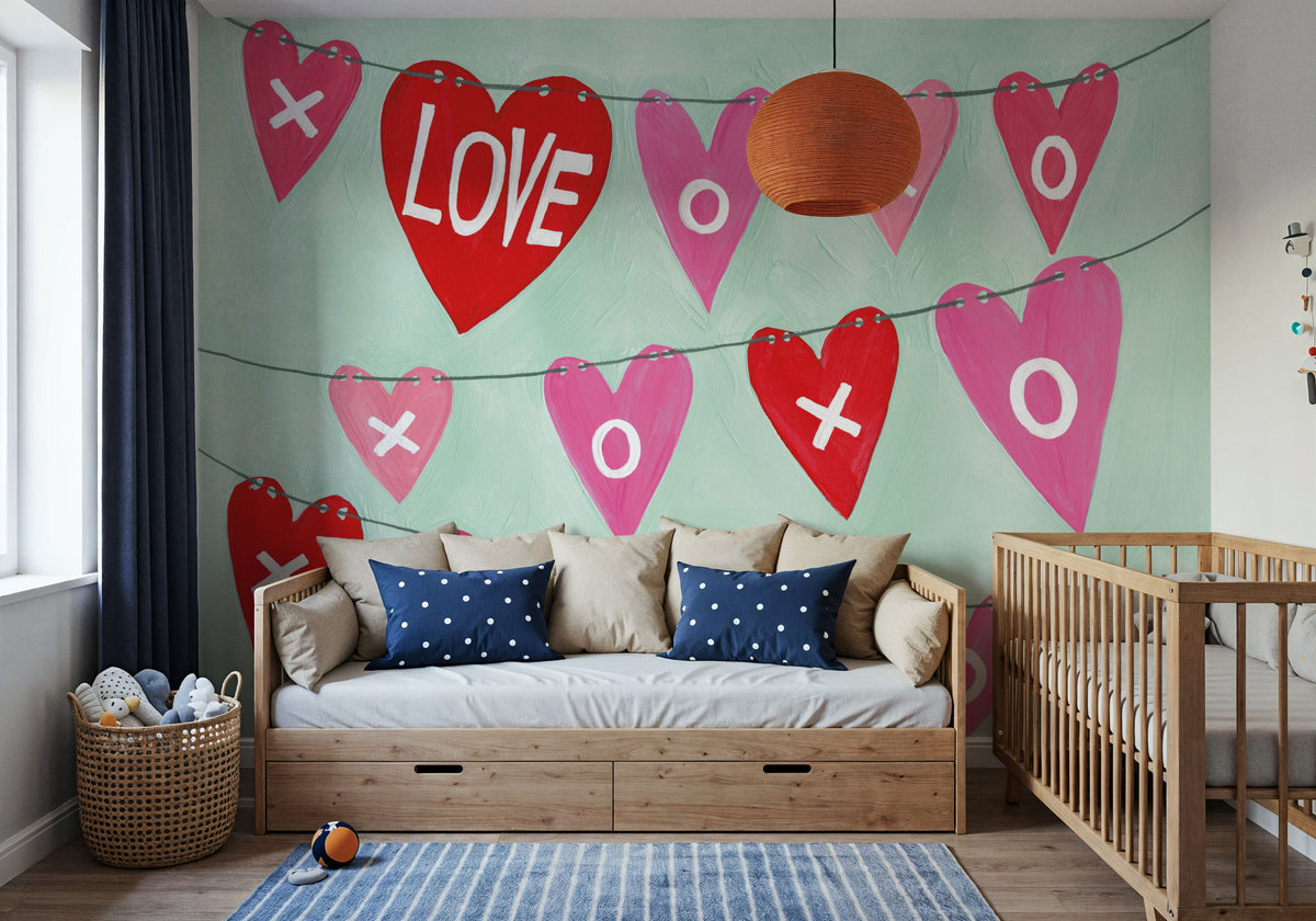 Love XOXO Mural Wallpaper - room preview 05
