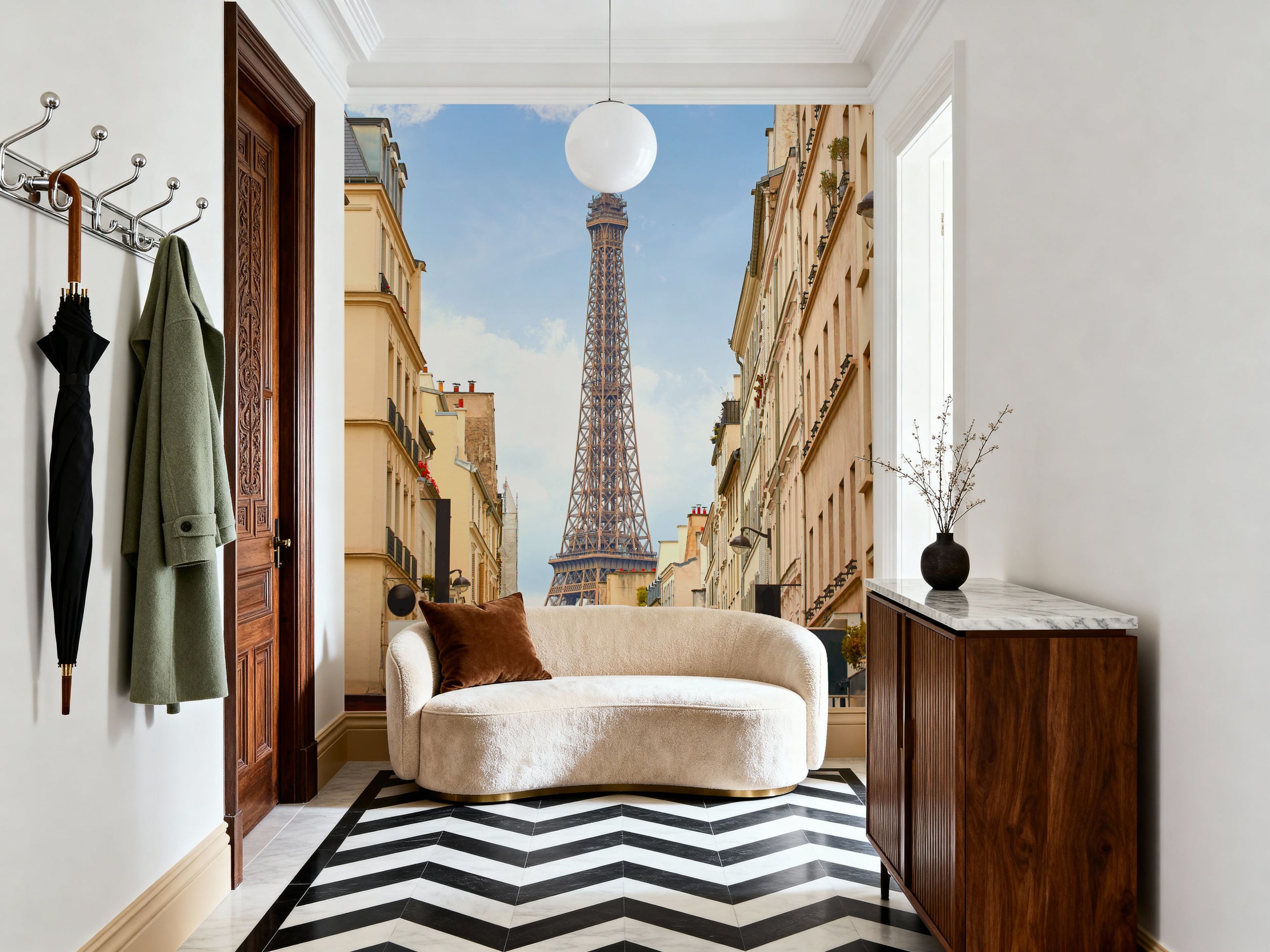Eiffel Tower in Paris From Invalides Mural Wallpaper