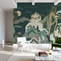 Whispers of the Mountain, Green Mural Wallpaper - room preview 05