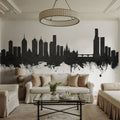Melbourne Australia Skyline Black & White Mural Wallpaper - room preview 05