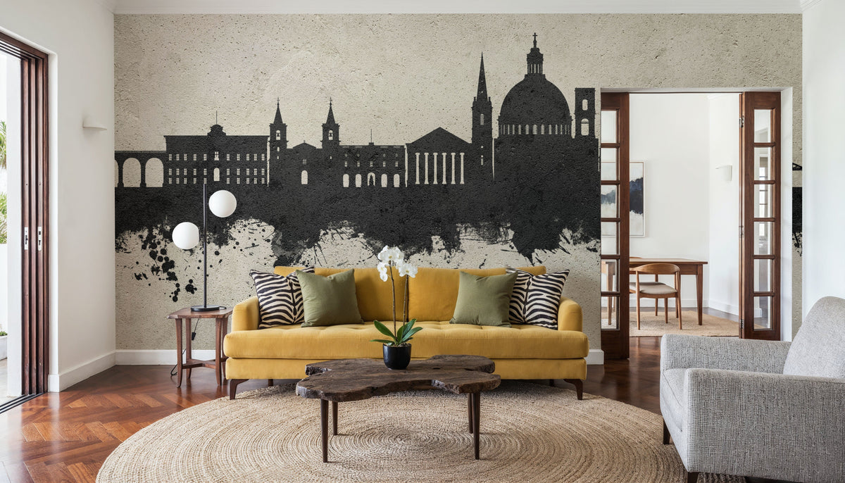 Valletta Malta Skyline Concrete Mural Wallpaper - room preview 05