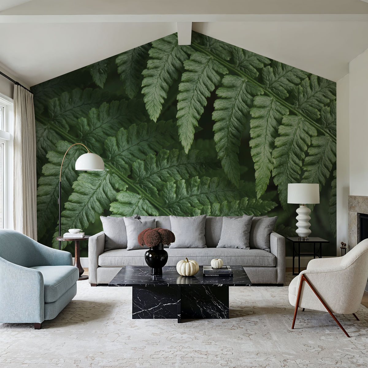 Fern Lines Mural Wallpaper - room preview 05