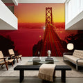 Golden Gate Twilight Mural Wallpaper - Red Tone - room preview 05