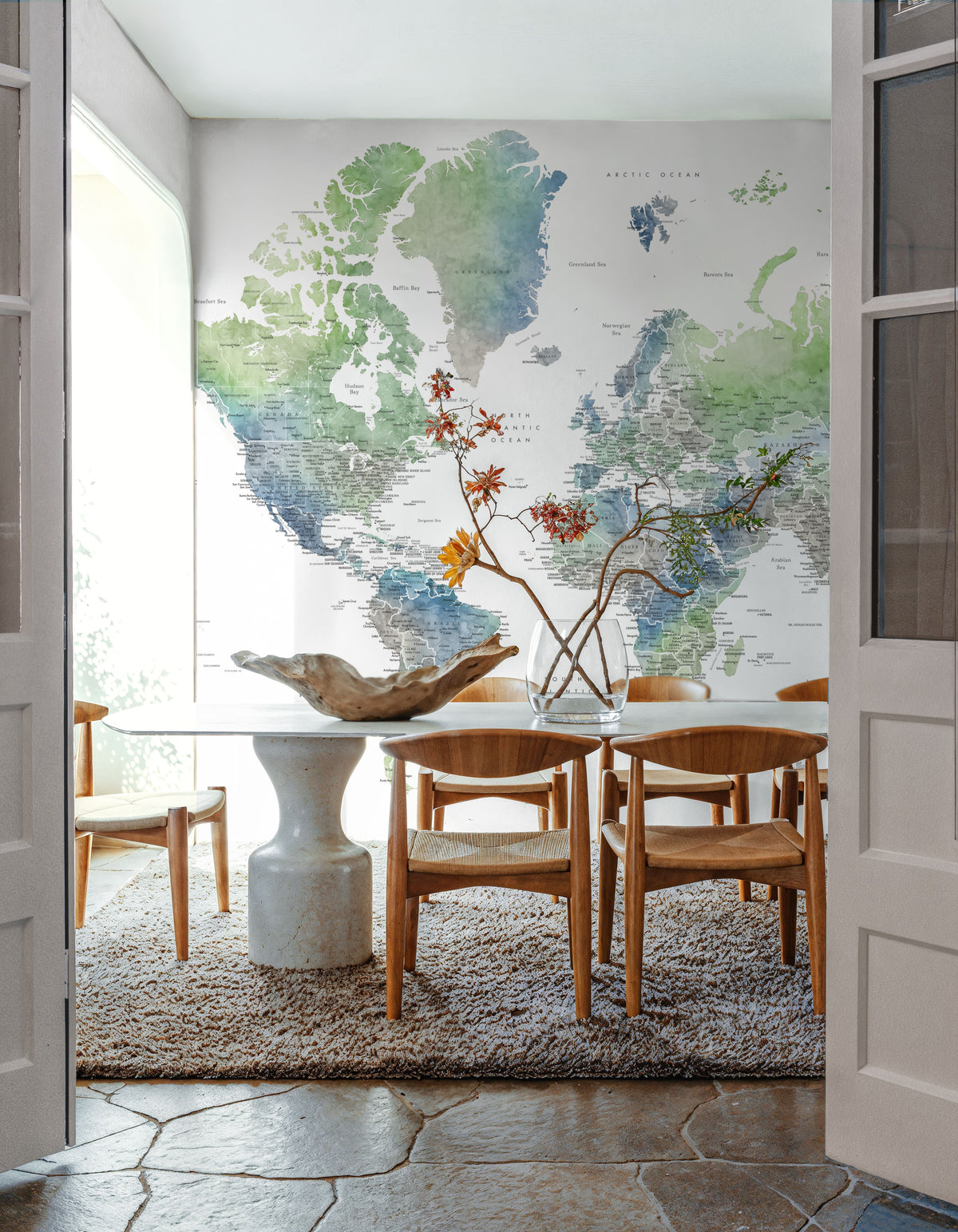 World Map Cities - Declan Mural Wallpaper - room preview 05