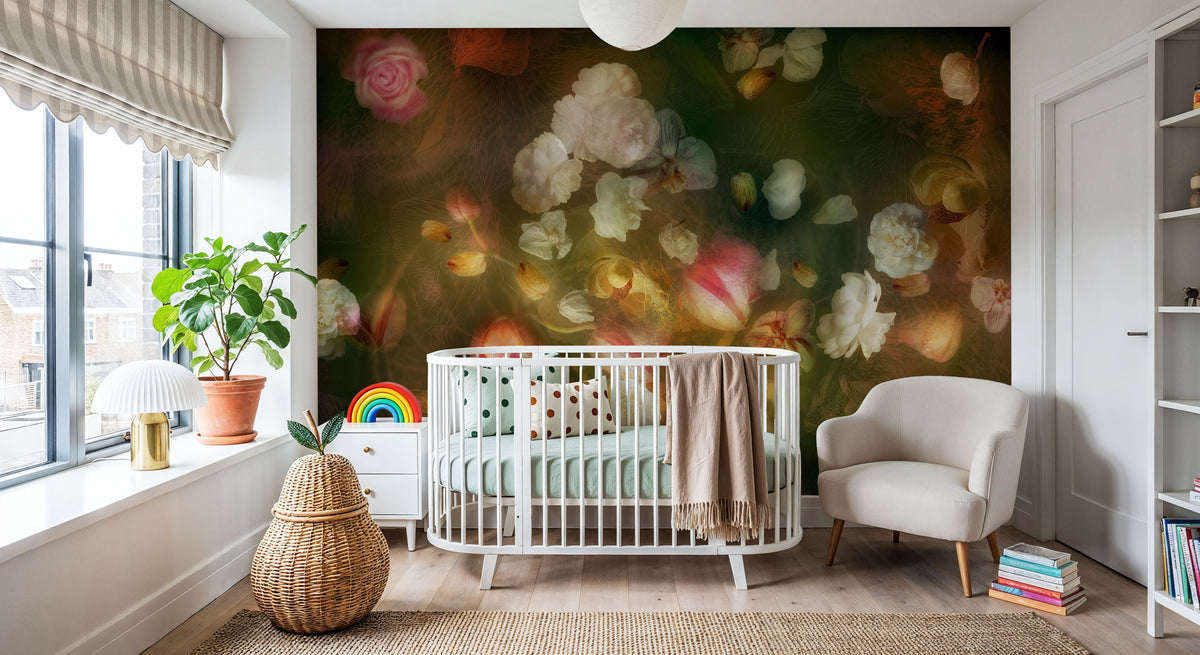 The Floral Golden Hour Mural Wallpaper - room preview 05