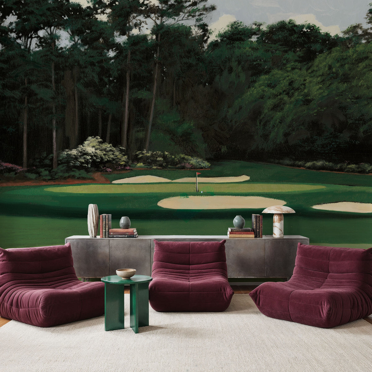 The Fairway III Mural Wallpaper - Dark Tone - room preview 05