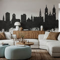 St Gallen Switzerland Skyline Black & White Mural Wallpaper - room preview 05