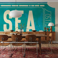 Ticket Stubs Beach Mural Wallpaper - room preview 05