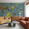 Greetings From Keys Map Mural Wallpaper - room preview 05