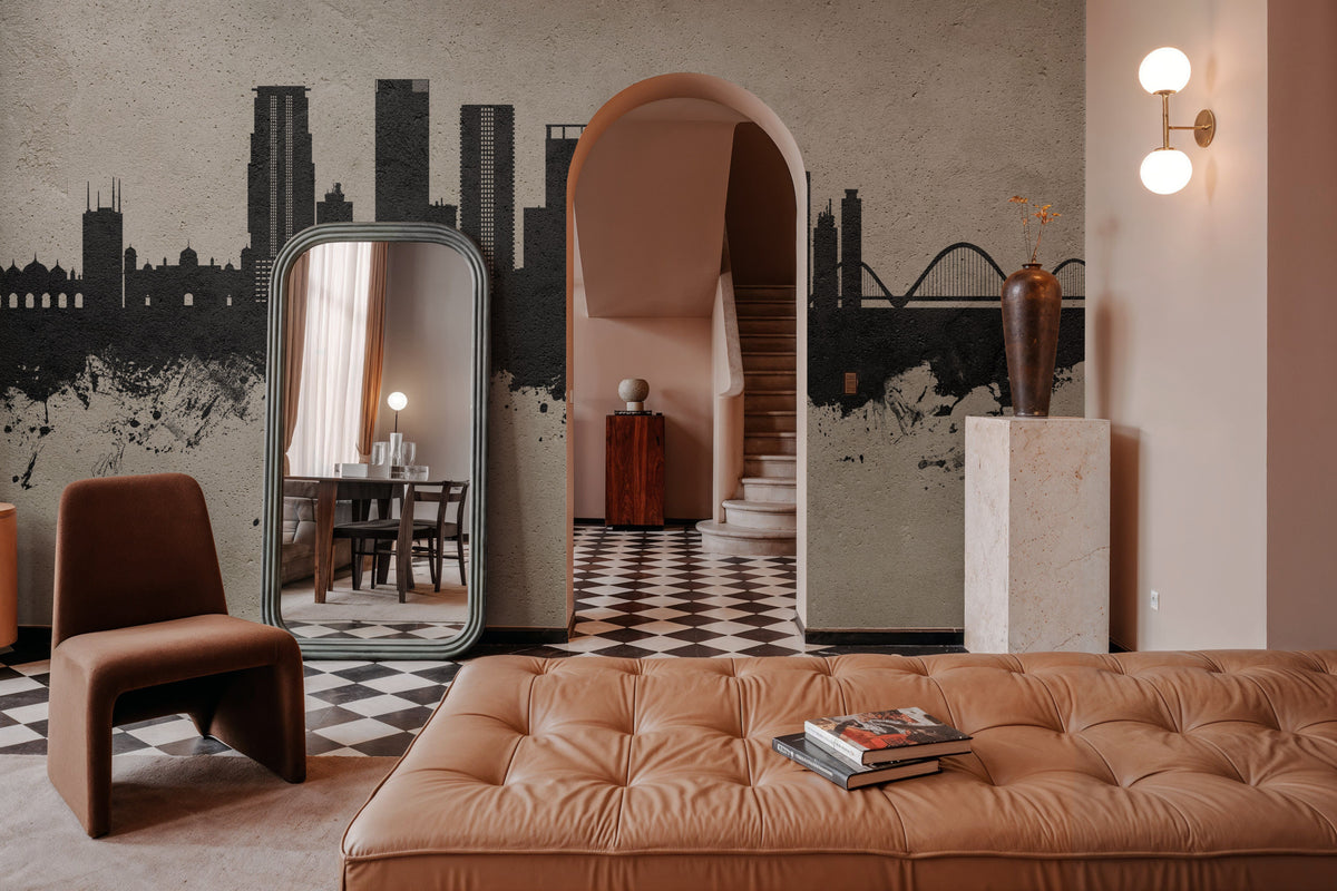 Dhaka Bangladesh Skyline Concrete Mural Wallpaper - room preview 05