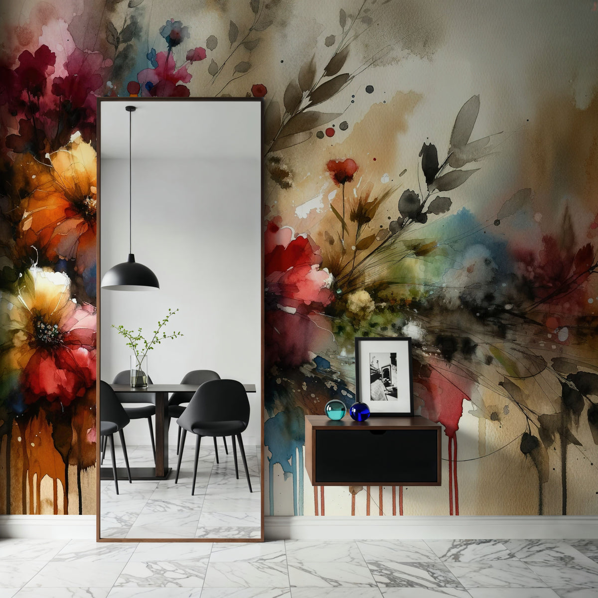 Ethereal Floral Symphony Mural Wallpaper - room preview 05