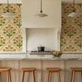 Lantana, Orange Mural Wallpaper - room preview 05
