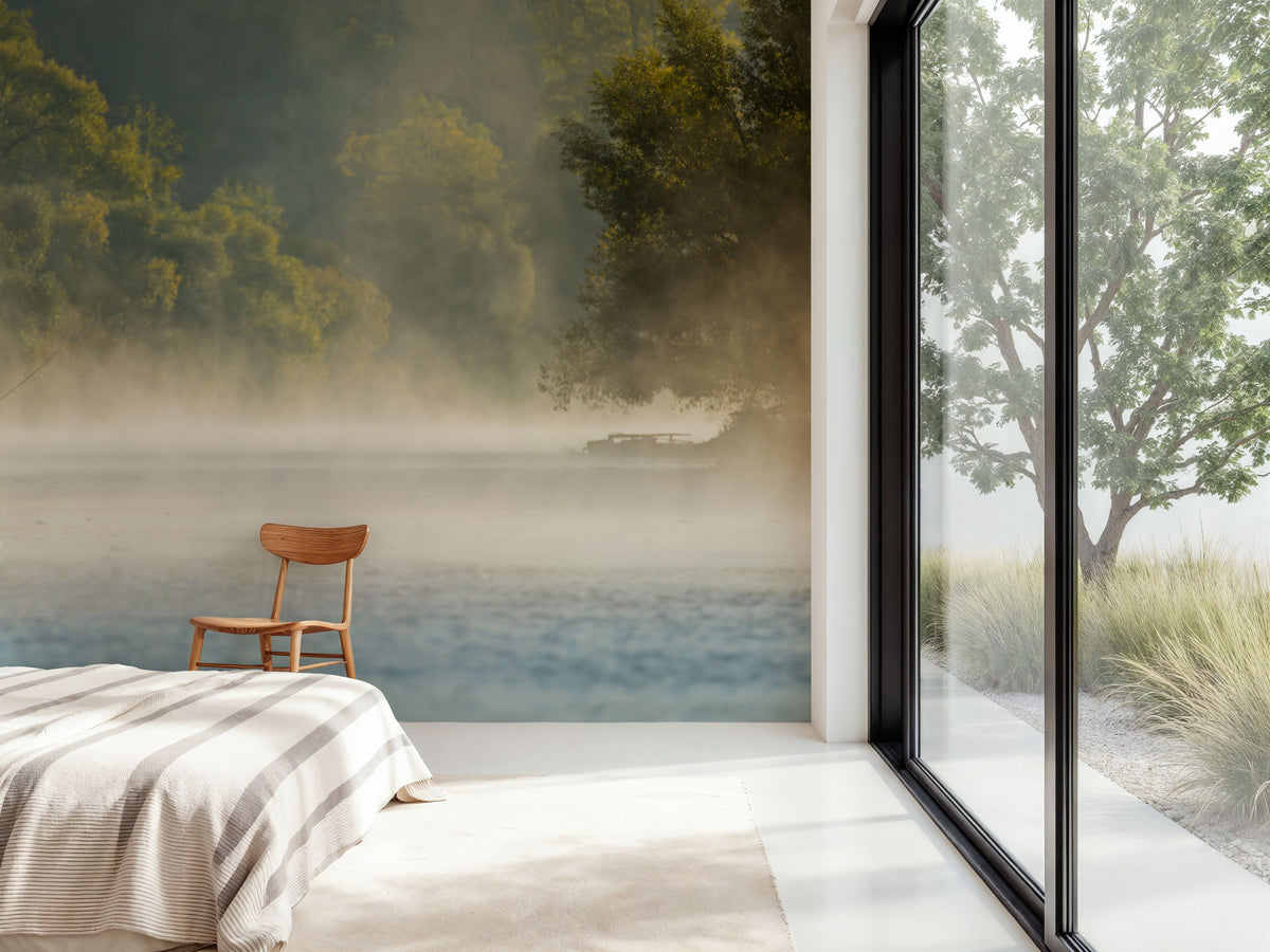Gone Fishing Mural Wallpaper - Neutral Tone - room preview 05