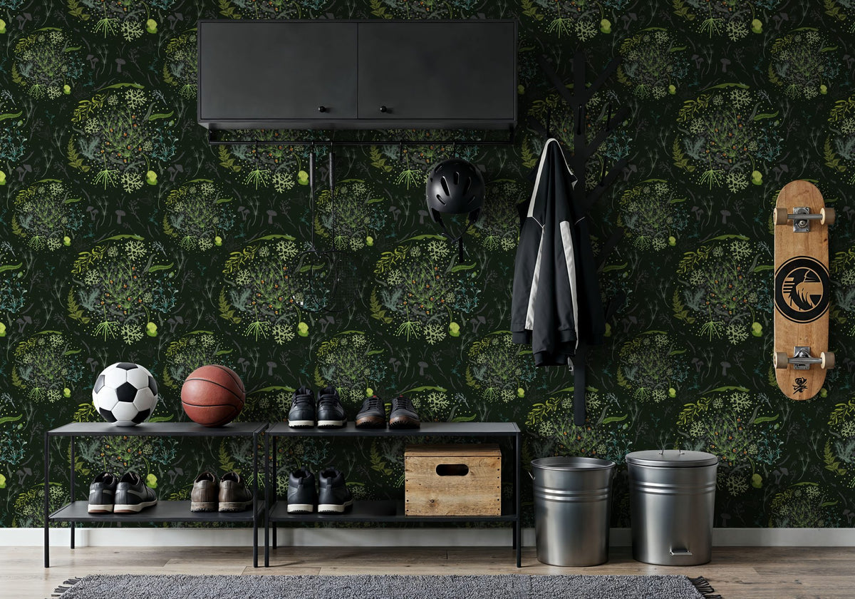 Mosses, Deep Green Mural Wallpaper - room preview 05