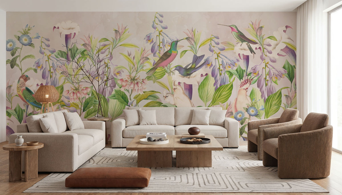 Parrot Garden Mural Wallpaper - room preview 05