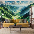 Expansive Mountain Valley Landscape Mural Wallpaper - room preview 05