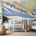 Coastal Apricity, Pewter Mural Wallpaper - room preview 05