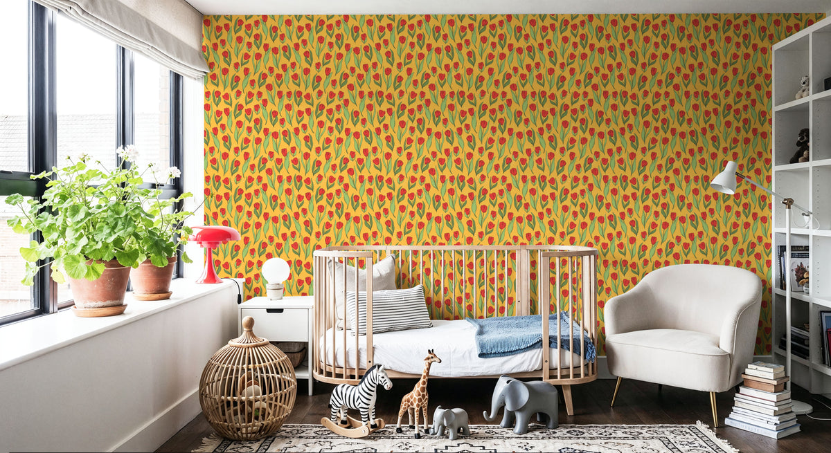 Love Tulip Mural Wallpaper - room preview 05