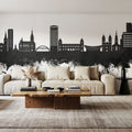 Wuppertal Germany Skyline Black & White Mural Wallpaper - room preview 05