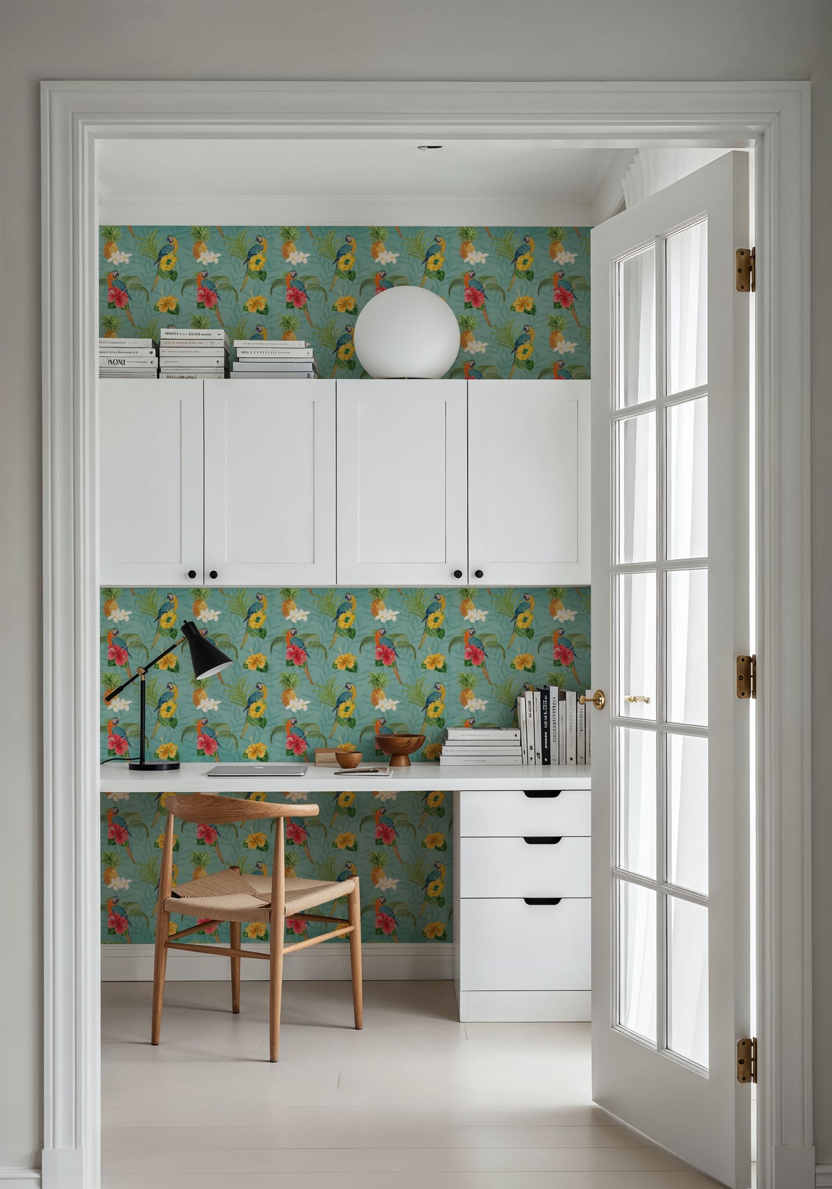 Parrot Paradise Turqouise Mural Wallpaper - room preview 05