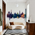 Kathmandu Nepal Skyline Blue & Bronze Mural Wallpaper - room preview 05
