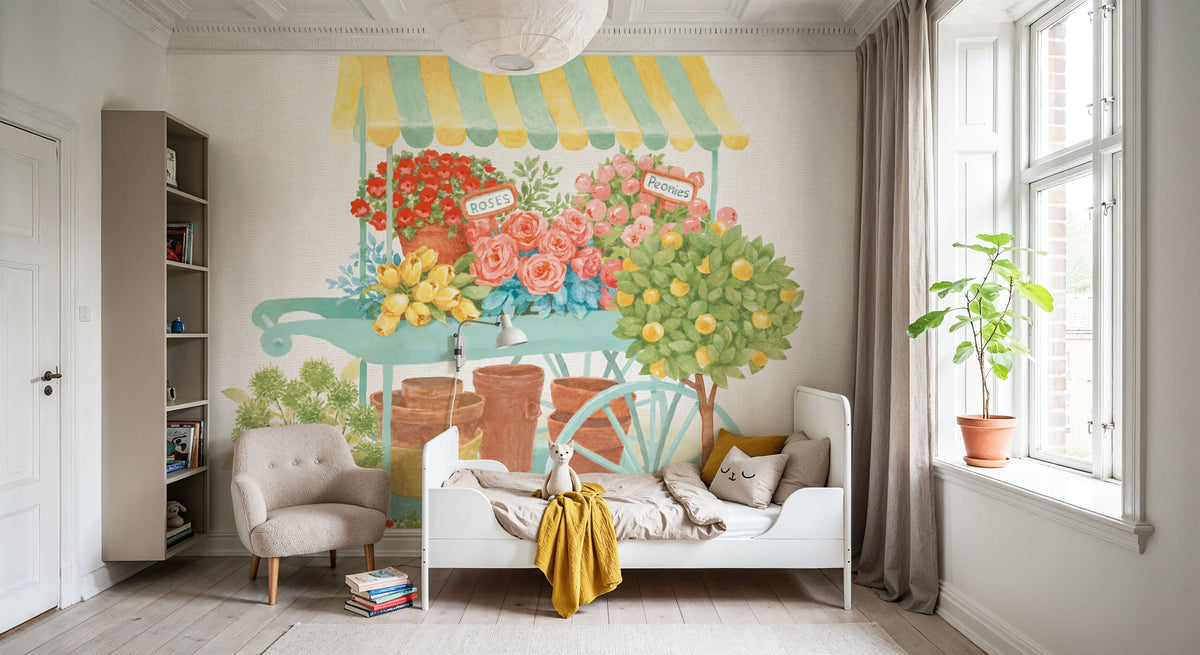Flea Market Flowers III Mural Wallpaper - room preview 05