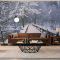 Winter Bridge Serenity Mural Wallpaper - room preview 05