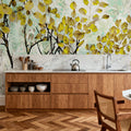 Yellow Leaves Mural Wallpaper - room preview 05