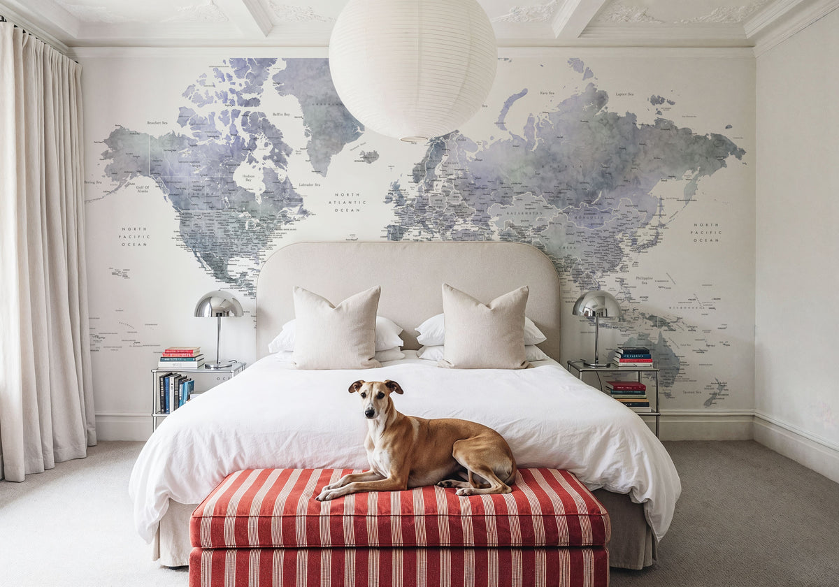 World Map Cities - Norberto Mural Wallpaper - room preview 05